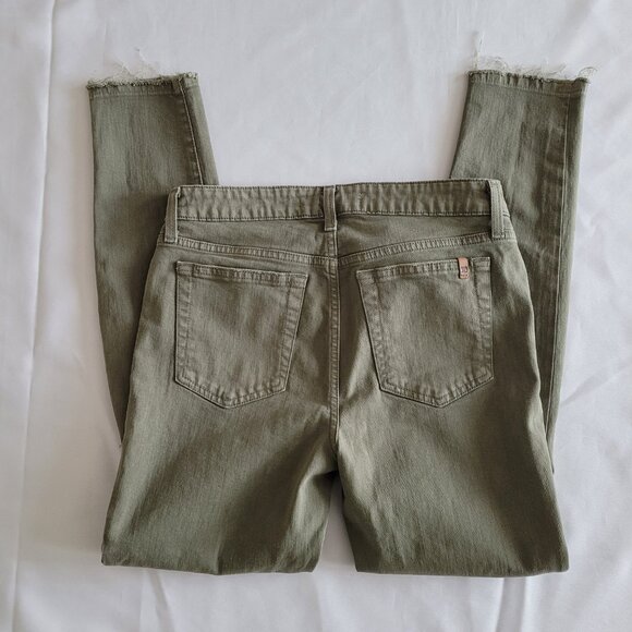 Joe's Jeans Distressed Skinny Ankle Jeans SZ 27 Khaki Green - Picture 7 of 12